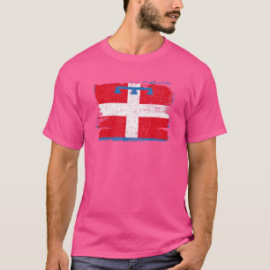 T-shirt Région de Piémont Italien Turin Italie Drapeau Vin