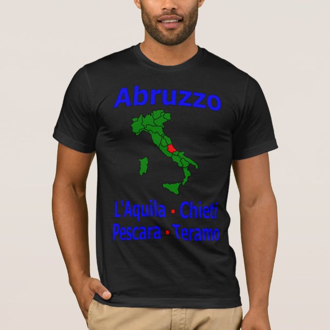 T-shirt Région des Abruzzes avec provinces (Devant)