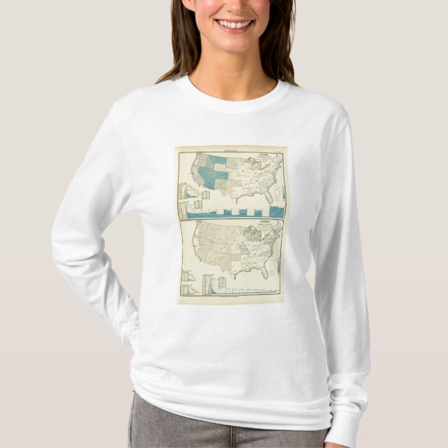 T-shirt Régions argentées et de cuivre d'exploitation (Devant)