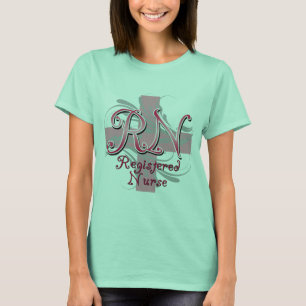 T-shirt Registered Nurse, Pink Cross Swirls