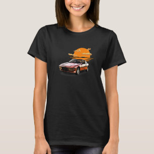 T-shirt Réglage et jeu de voiture Vintage Retro Sunset