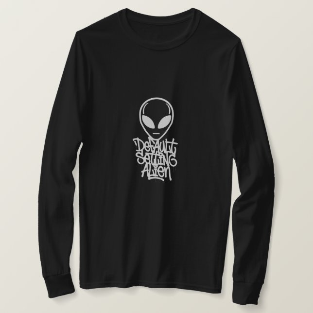 T-shirt Réglage par défaut Alien (Style 2 Noir) (Design devant)
