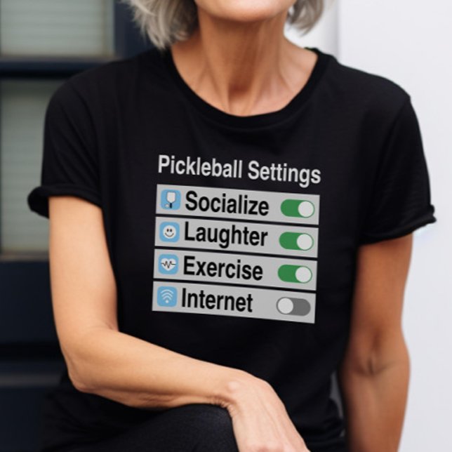 T-shirt Réglages de Pickleball Socialiser l'exercice de ri (Créateur téléchargé)