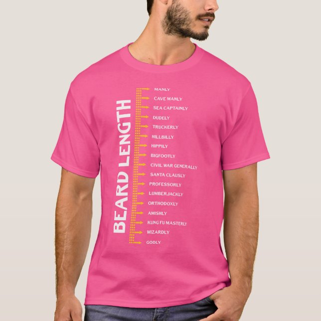 T-shirt Règle à barbe drôle de croissance de barbe (Devant)
