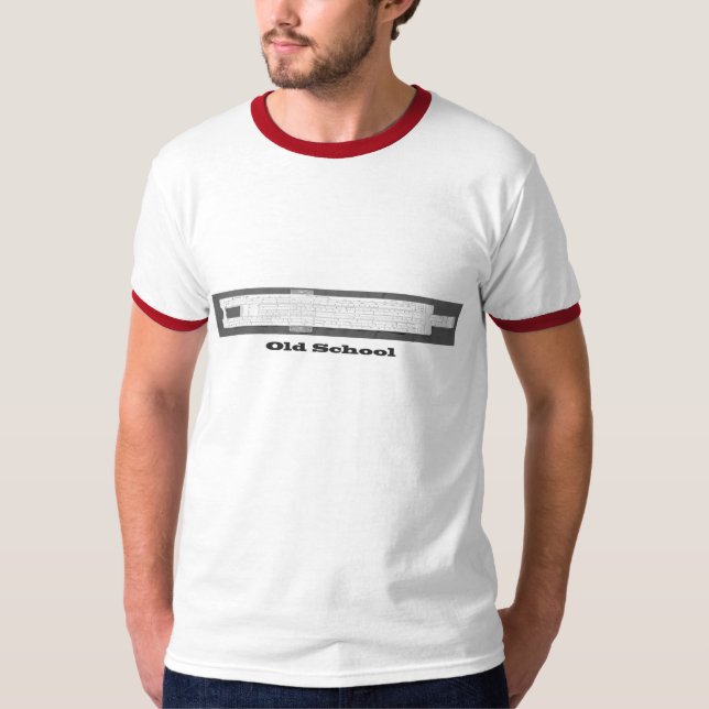 T-shirt Règle à calcul de vieille école (Devant)