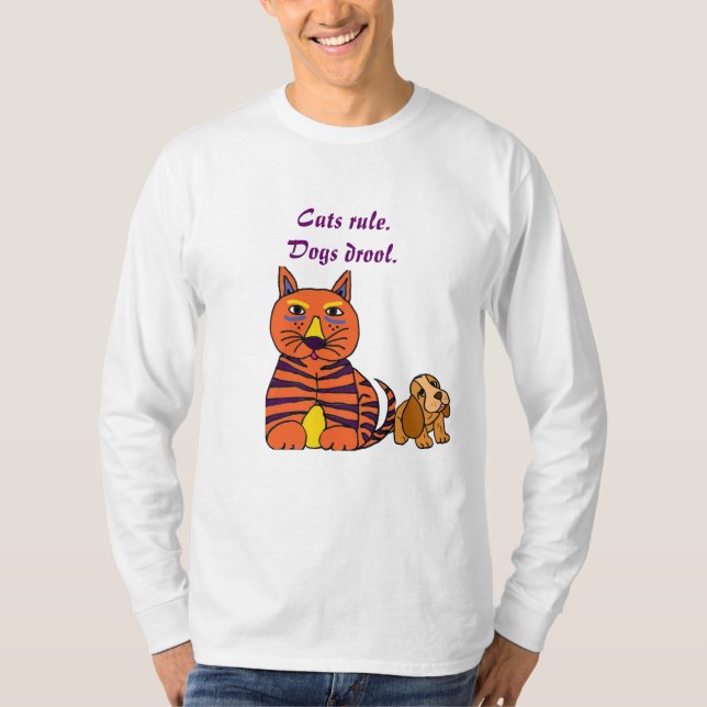T-shirt Règle de chats de BB. Chemise de bave de chiens (Devant)