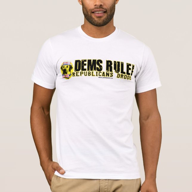 T-shirt Règle de Démocrate. Chemise de bave de (Devant)