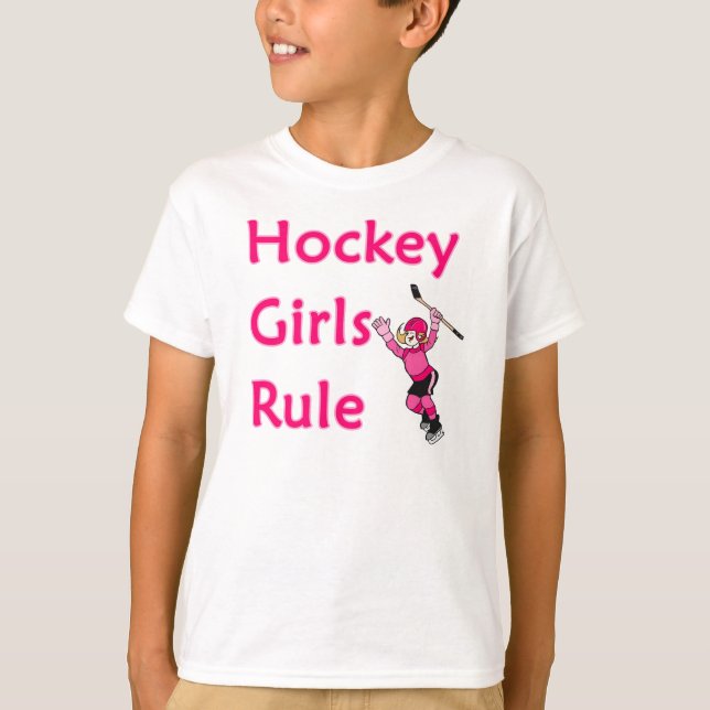 T-shirt Règle de filles d'hockey (Devant)