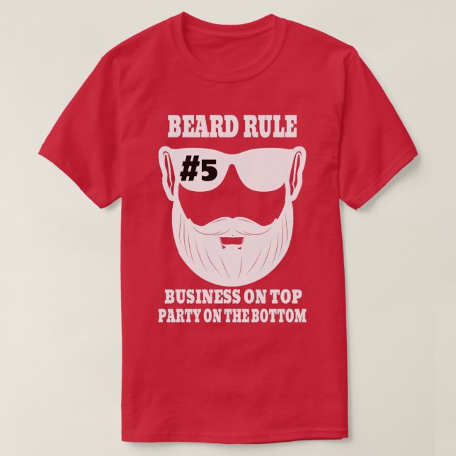 T-shirt Règle de la barbe 5 Affaires sur la partie supérie (Design devant)