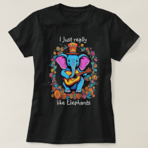 T-shirt Règle de l'éléphonie J'aime vraiment les éléphants