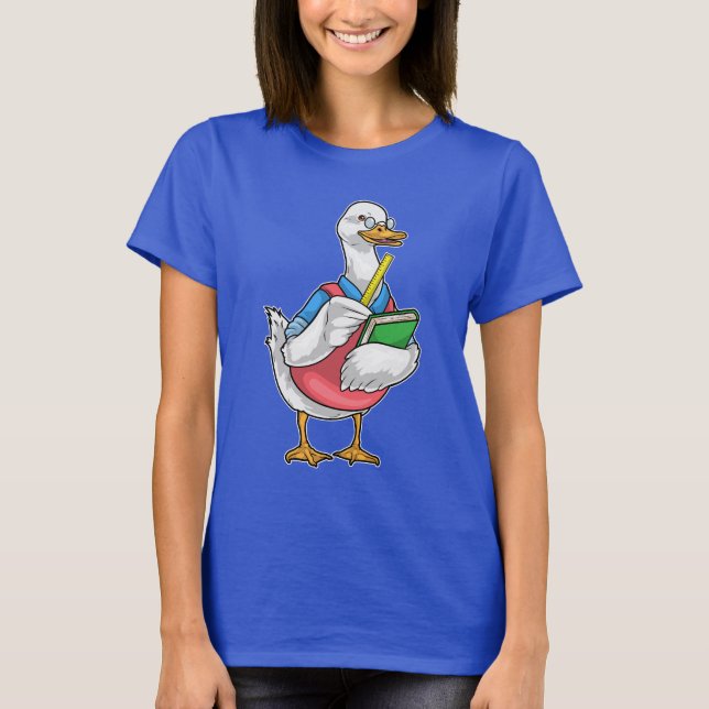 T-shirt Règle de professeur de mathématiques de canard (Devant)