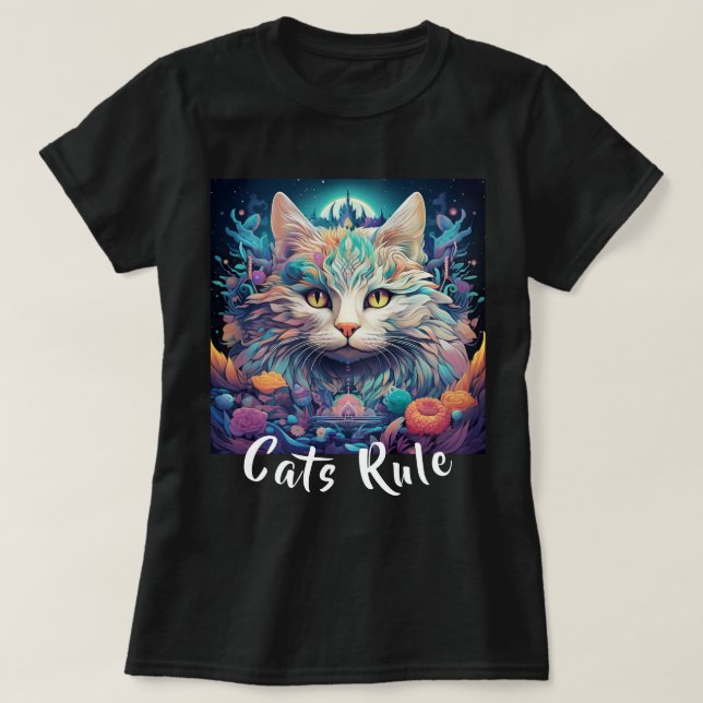 T-shirt Règle des chats multilingues mystiques amérindiens (Design devant)
