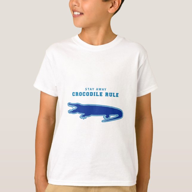 T-shirt Règle du Crocodile (Bleu) (Devant)