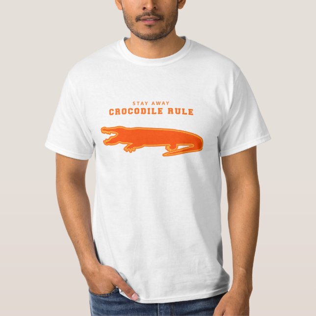 T-shirt Règle du crocodile (orange) (Devant)