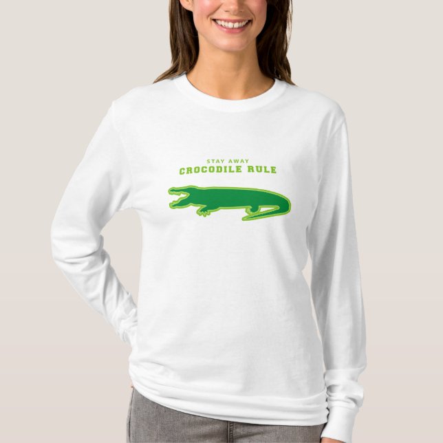 T-shirt Règle du crocodile (Vert) (Devant)