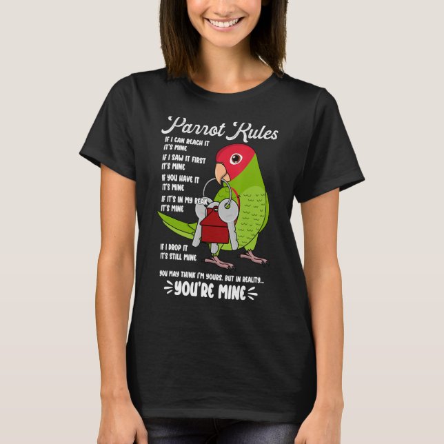 T-shirt Règlement de la maison de perroquets C'est le mien (Devant)