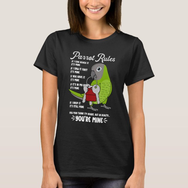 T-shirt Règlement de la maison de perroquets C'est le mien (Devant)