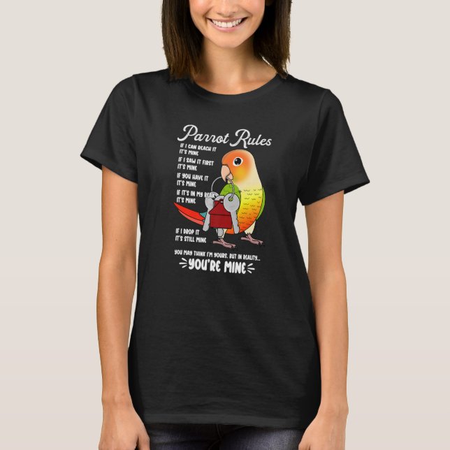 T-shirt Règlement de la maison de perroquets C'est le mien (Devant)