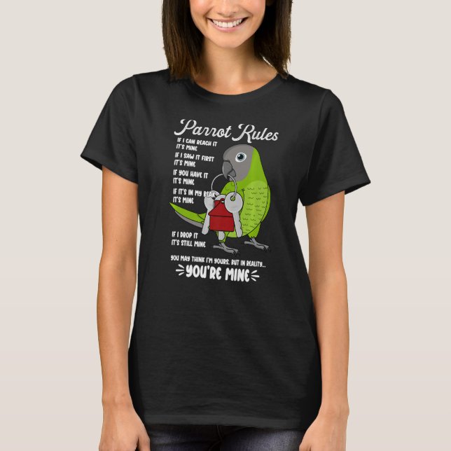 T-shirt Règlement de la maison de perroquets C'est le mien (Devant)
