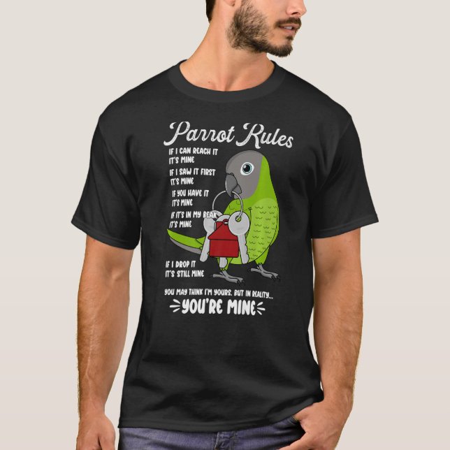 T-shirt Règlement de la maison de perroquets C'est le mien (Devant)