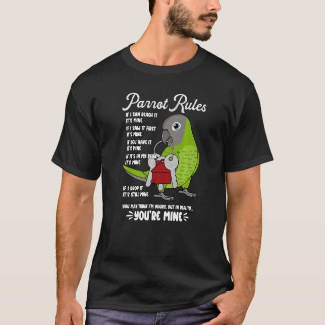 T-shirt Règlement de la maison de perroquets C'est le mien (Devant)