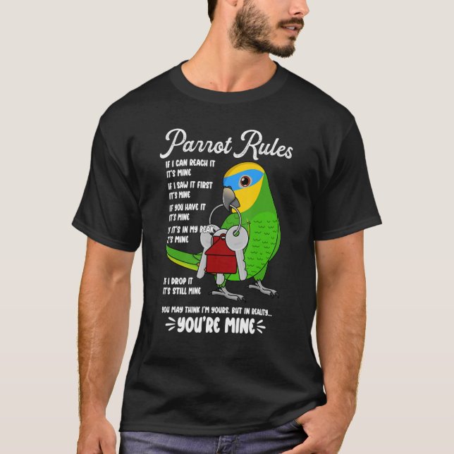 T-shirt Règlement de la maison de perroquets C'est le mien (Devant)