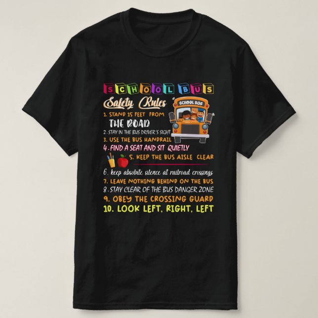 T-shirt Règlement sur la sécurité des autobus scolaires T  (Design devant)
