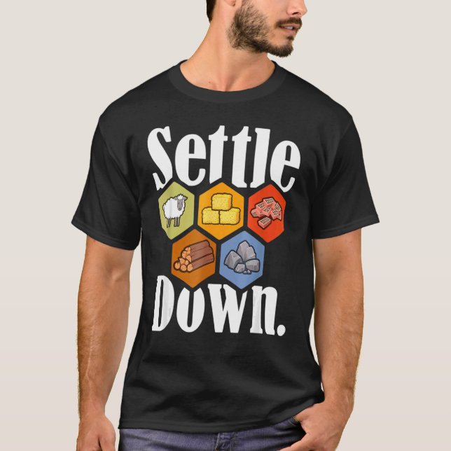 T-shirt Régler Bas Jeu De Table Nuit Les Colons Les Plus L (Devant)