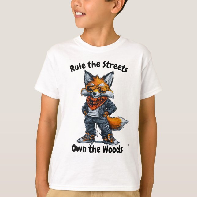 T-shirt Régler les rues, posséder le bois Fox Graphic Tee (Devant)