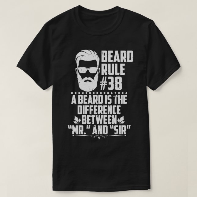 T-shirt Règles amusantes de la barbe (Design devant)