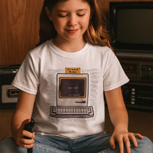 T-shirt Règles Ancienne École Jeu Rétro Informatique Termi