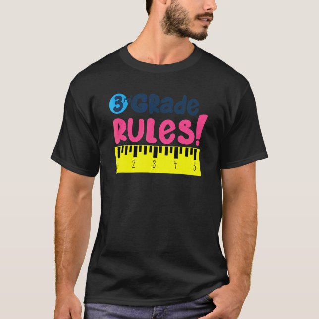 T-shirt Règles de 3e année élève & enseignant (Devant)