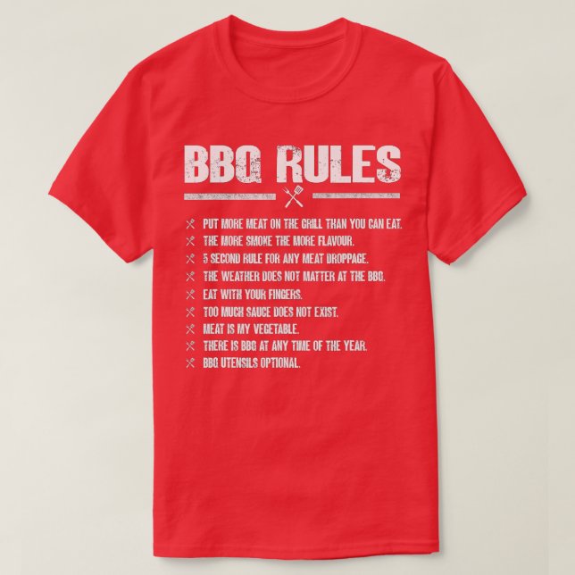 T-shirt Règles de barbecue - Barbeque Smoker BBQ  (Design devant)