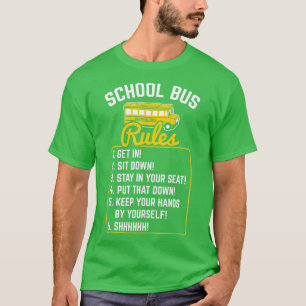 T-shirt Règles de conduite de l'autobus scolaire Travail d