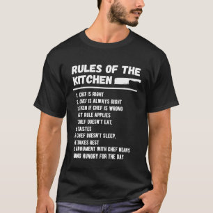 T-shirt Règles De La Cuisine Chemise De Chef Cuisinier
