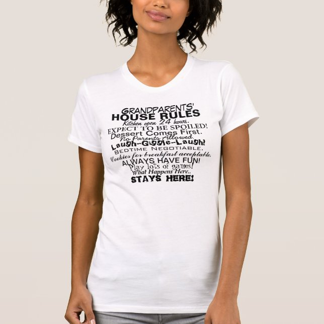 T-SHIRT RÈGLES DE LA MAISON DES GRANDS-PARENTS (Devant)
