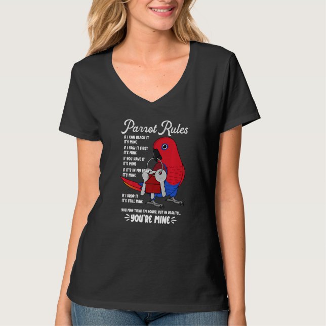 T-shirt Règles de la maison des perroquets C'est à moi I E (Devant)