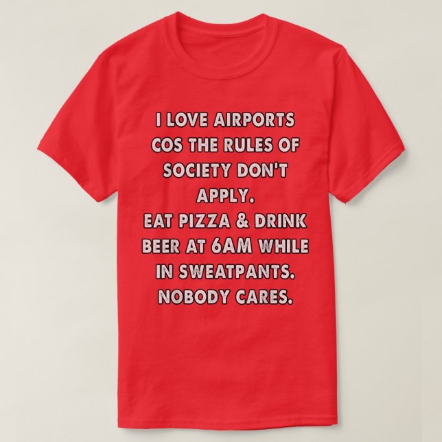 T-shirt règles de l'aéroport drôles  (Design devant)