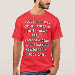 T-shirt règles de l'aéroport drôles 