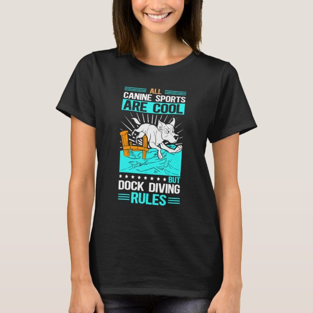 T-shirt Règles de plongée à quai Chasse de chien Plongée à (Devant)