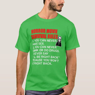 T-shirt Règles de survie pour fille de film d'horreur