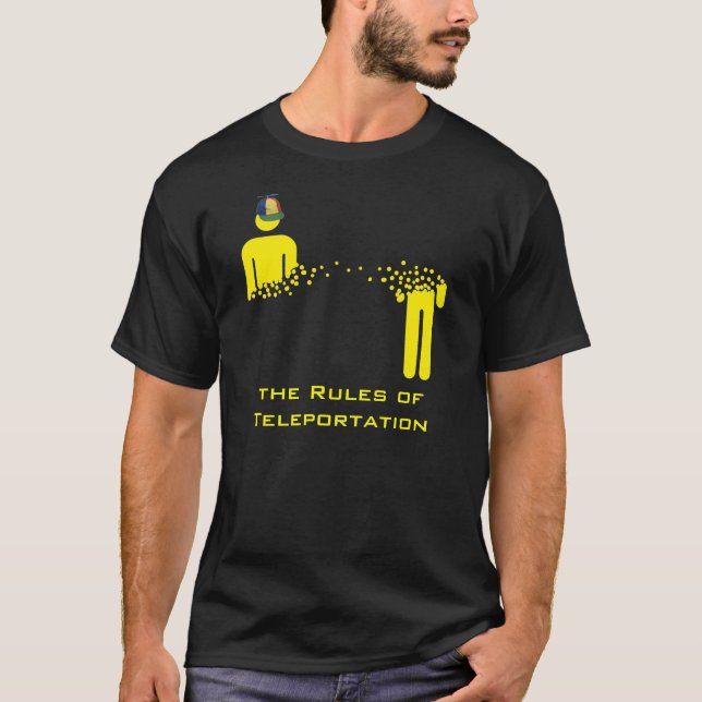 T-shirt Règles de téléportation sombres (Devant)