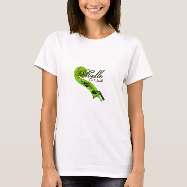 T-shirt Règles de violoncelle - vert (Devant)
