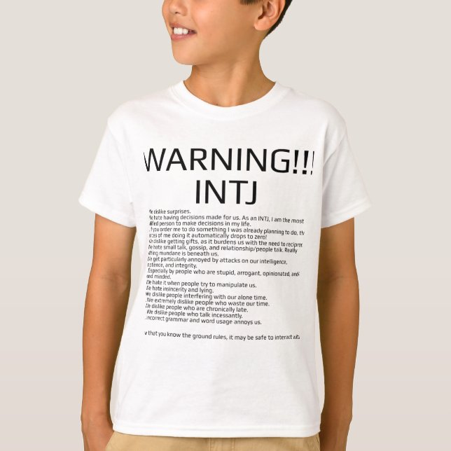 T-shirt Règles d'INTJ (Devant)