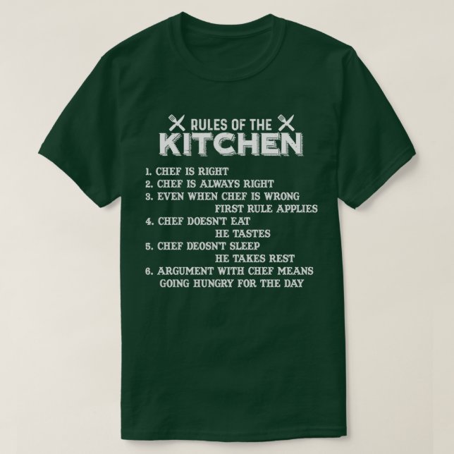 T-shirt Règles Du Chef Cuisinier 1 (Design devant)