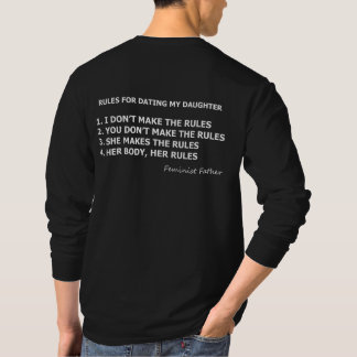 T-shirt Règles du papa féministe pour sortir avec ma fille