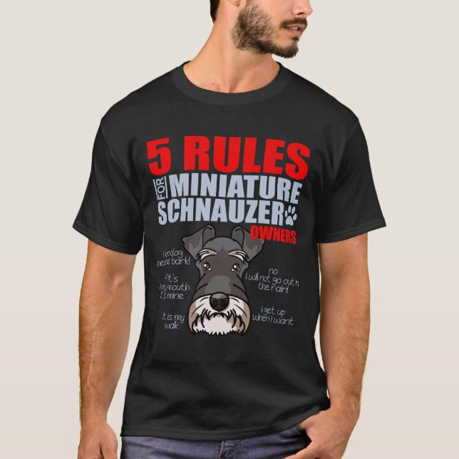 T-shirt Règles d'un Schnauzer (Devant)