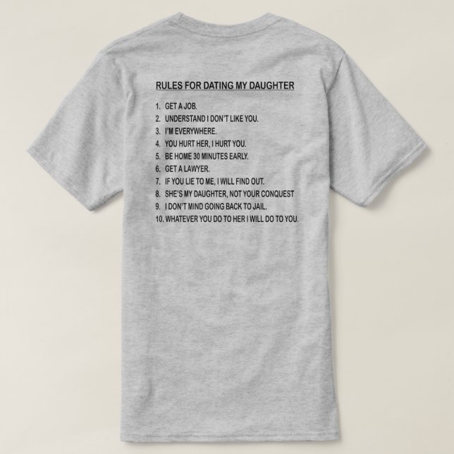 T-SHIRT RÈGLES POUR DATER MA FILLE (Design dos)