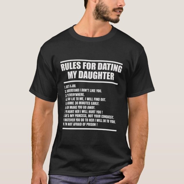 T-shirt Règles Pour Dîner Ma Fille Papa (Devant)
