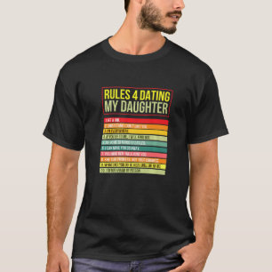 T-shirt Règles Pour La Rencontre Ma Fille Graphique Cool D